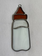 Vintage 90s Stained Glass Baby Bottle Sun Catcher Decoration Cute