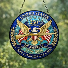 United States 250th Anniversary Stained Glass Suncatcher