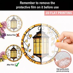 Acrylic Suncatcher Elegant Lantern & Vine Scene Window/Living Room Decoration