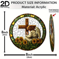 Colorful Acrylic 2D Cross Suncatcher Great Gift Mom Grandmom Lost Loved One 8″