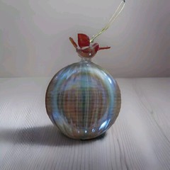 2003 Avon Glass Hummingbird Suncatcher Window Ornament Iridescent Vintage
