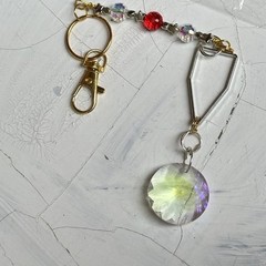 Keychain Crystal Glass Prism Charm Handmade Purse Charm Sun Catcher, 0770