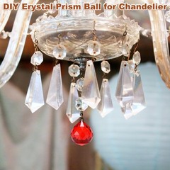 20-Pack Crystal Ball Prisms, 24mm/0.94 Inch Pendant Hanging [Bright Red]