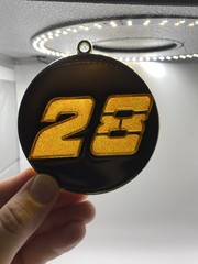 Vintage NASCAR #28 Stained Glass Suncatcher Ornament Racing Decor