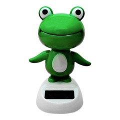 Cute Frog Solar Powered Dancing Swinging Animated Bobble Dancer Toy Car Decor