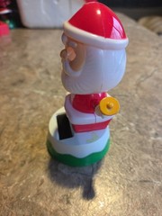 Solar Powered Dancing Toy Bobble Head Christmas SANTA In the Chimney w/Bell