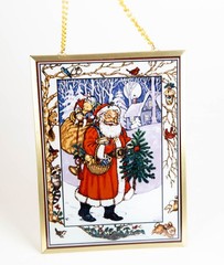 Vintage Glassmasters Stained Glass Guild Richmond VA Santa Claus Suncatcher