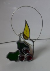 Leaded Stained Glass Suncatcher – Christmas Candle