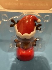 Solar Power Dancing Reindeer with Santa Hat Bobble Toy