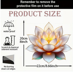 Lotus Flower Suncatcher 8.6 Inch Faux Stained Glass Window Decor
