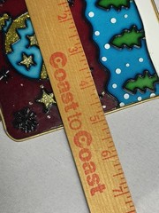 Vintage Christmas Glass Painting Suncatcher Window Decor 5 X 5”
