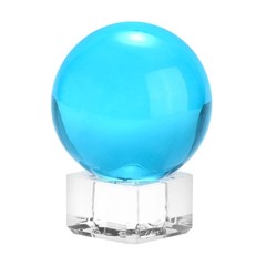 40mm/1.6 Inch K5 Crystal Glass Ball with Stand Solid Crystal Ball [Lake Blue]