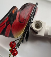 Stained Glass Cardinal Bird Nightlight 6.5” Long X 4” Wide Bulb Not Included