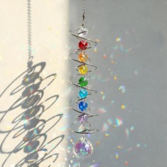 Suncatcher Wind Spinner Gazing Ball Spiral Tail, Crystal Sun Catchers 1pcs