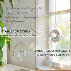 Memorial Crystal Suncatcher Sympathy Gifts for Loss of Loved One, Hanging Memori