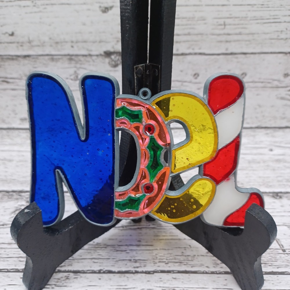 Vintage Sun Catcher-Stained Glass: Christmas Noel Holidays Festive Ornament