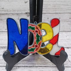 Vintage Sun Catcher-Stained Glass: Christmas Noel Holidays Festive Ornament