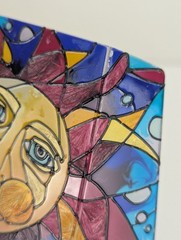 Joan Baker Stained Glass Night Light 90s/00s Y2K Whimsy Goth Celestial Sun