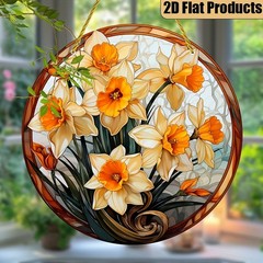 Narcissus Daffodil Blooms Acrylic Hanging Ornament for Indoor and Outdoor Use