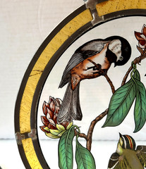 3 Vintage Sun Catchers-Stained Glass: Blue Birds, Song Birds