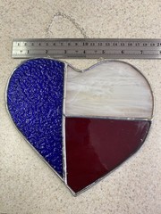 Stain Glass Suncatcher USA Heart Flag #3