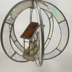 Stained Glass Nativity Circle 3D Suncatcher 7” Round Handmade Hanging Jesus Mary
