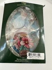 AMIA Oval Glass Birds Floral SUNCATCHER Window MULTI COLOR Beautiful NEW