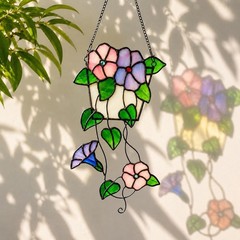 Pothos Plant Stained Glass Suncatcher, Botanical Window Hanging Decor