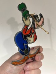 Kurt Adler Stained Glass-Plastic Goofy Suncatcher Ornament Plastic Vtg 1983 .1