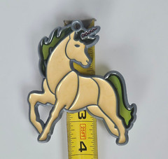 Vintage Faux Stained Glass Style Suncatcher Unicorn 3.75″ H Window Decoration