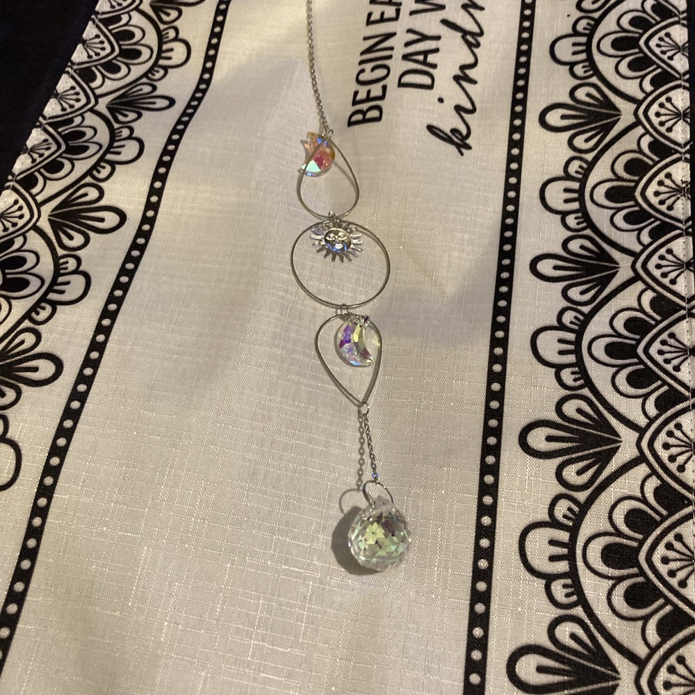 16” Moon Sun Crystal Suncatcher