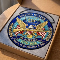 United States 250th Anniversary Stained Glass Suncatcher