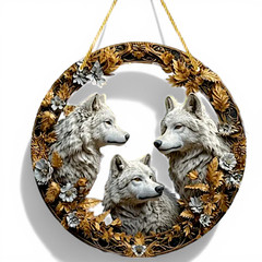 8-Inch Wolf Suncatcher | Faux Stained Glass Decor for Nature Lovers