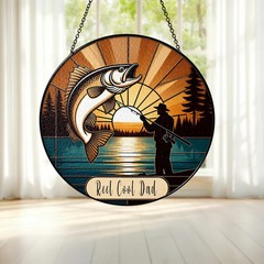 Personalized Fisherman Stained Glass Suncatcher