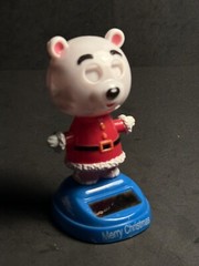 Solar Power Bobble Head Dancing Polar Bear White