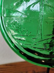 Atmosphere Recycled Glass Round Sphere Shaped Green Sun Catcher Tree Mountains