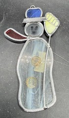 Vintage Stained Glass Snowman Sun Catcher – Christmas Decor 6” -Lo27
