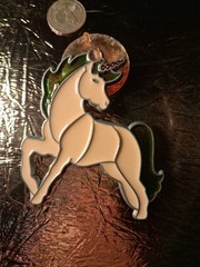 Unicorn Stained Glass Window Suncatcher w/ Suction Cup, Vintage, 4x3in