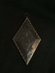 VTG Sun Catcher Clear Beveled Glass,Etched Hummingbird Design, Metal Edge