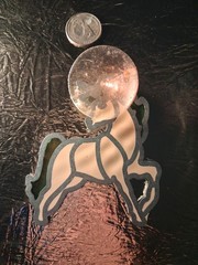 Unicorn Stained Glass Window Suncatcher w/ Suction Cup, Vintage, 4x3in