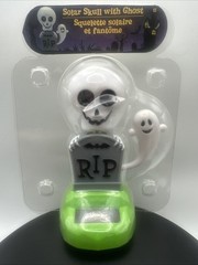 New Solar Powered Dancing Skull with Ghost with TOMBSTONE In Original Packaging