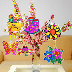 30 Sets Spring Flower Suncatcher Craft Kit Butterfly Sun Catcher DIY Window Pain