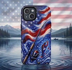 Americana Fishing Rod Flag Tough Case Phone Series