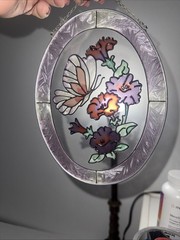 7 x 5 Stained Glass Butterfly Suncatcher. Window Hanging.