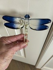 GANZ Crystal Expressions Acrylic Dragonfly Suncatcher Blue Wing Tips 6” Wings