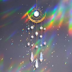Window Crystals Suncatcher Hanging Sun Catcher Crystals for Windows Sun and Moon