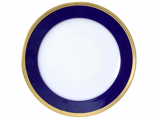 Ogura Touen Blue Leaf Gold Erosion Series 23cm Fish Plate From Japan