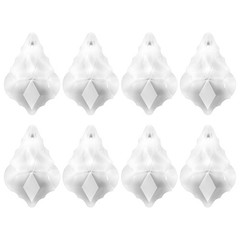 8PCS Crystal Maple Leaf Prisms, 38mm/1.5″ Pendant Hanging [Clear White]