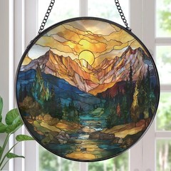 Stained Glass Sun Catchers for Window Decor Indoor Hanging Art Gift