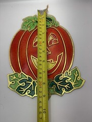 Vintage Plastic Stained Glass Pumpkin Sun catcher – Halloween